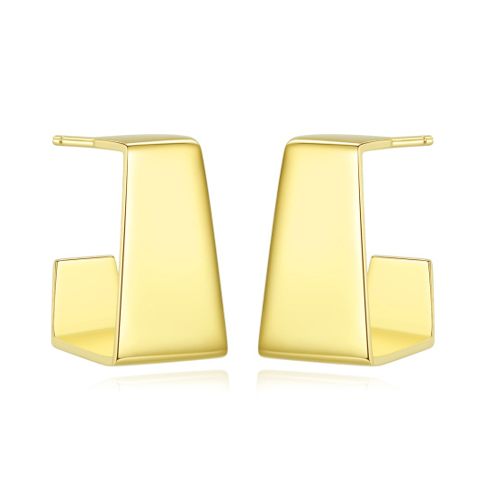 Sterling Silver with Yellow Gold Plated Stud Earrings