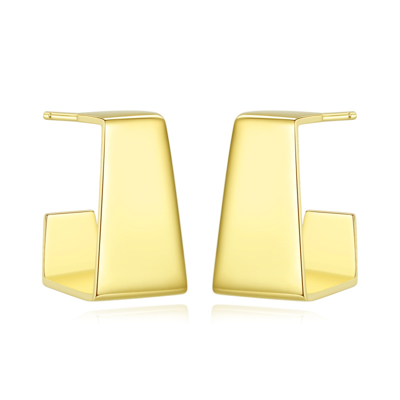 Brincos de prata de lei com banho de ouro amarelo-1