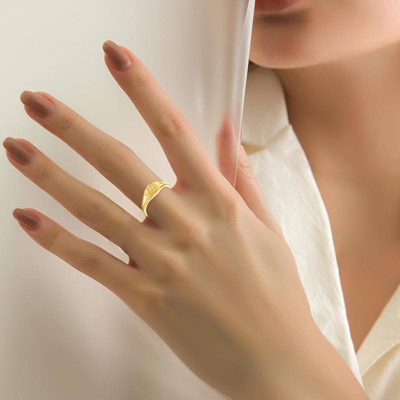 Anillo Girasol Plata de Ley con baño de Oro Amarillo-2