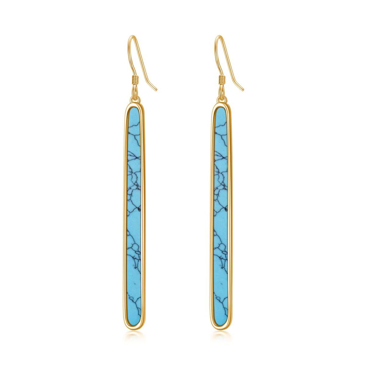 Dream Catcher Earrings with Turquoise-color Cubic Zirconia 14k Gold-plated Dream Catcher Earrings with Turquoise-color Cubic Zirconia 14k Gold-plated
