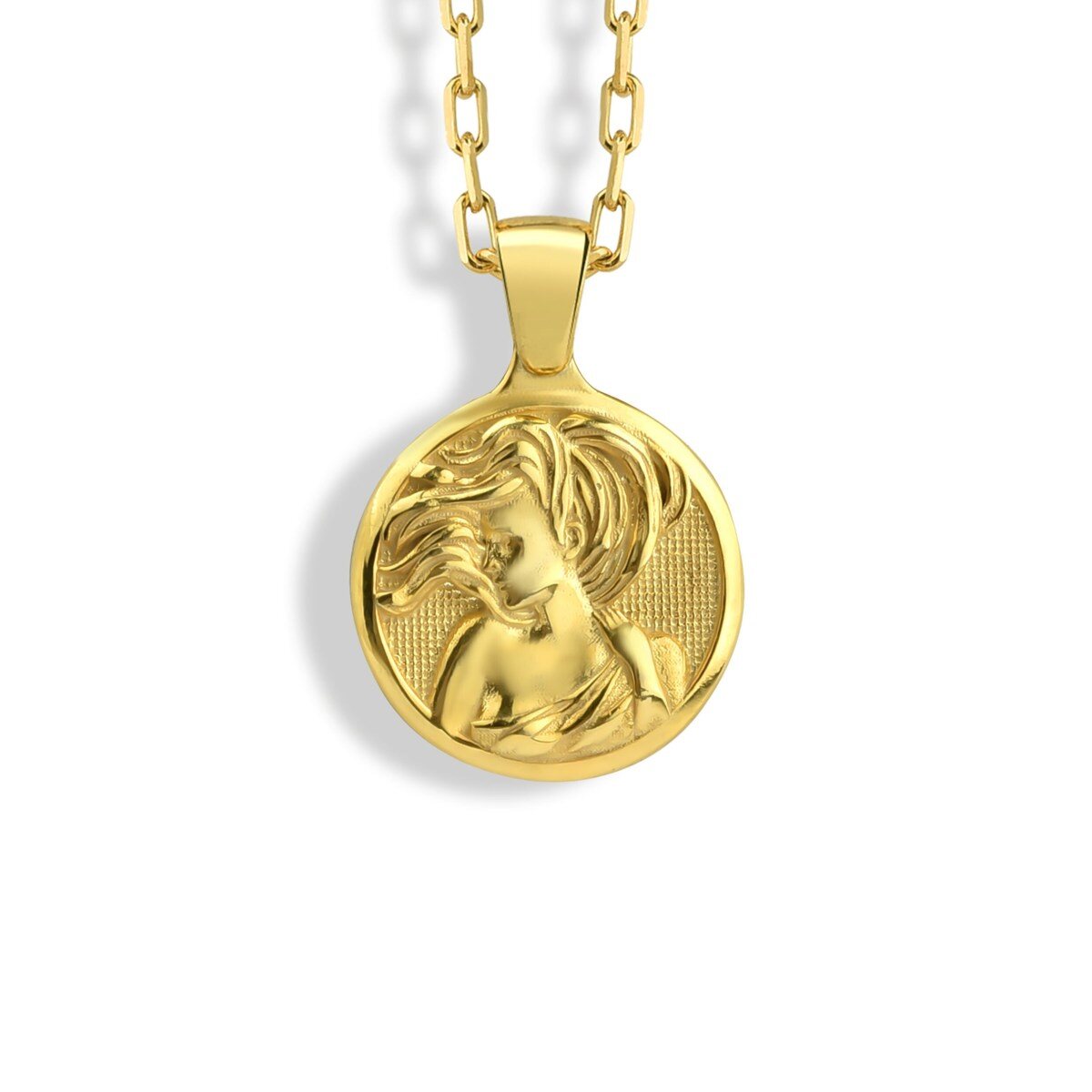 Collar con colgante de Virgo en plata de ley bañado en oro amarillo-1