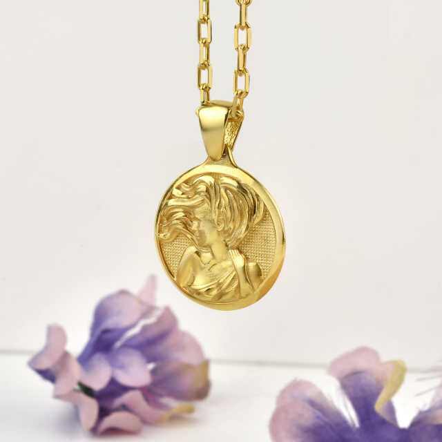 Sterling Silver with Yellow Gold Plated Virgo Pendant Necklace-2