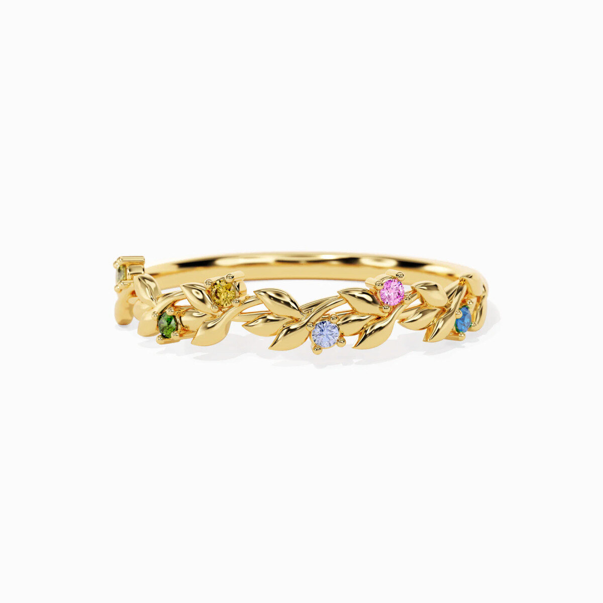 Gold Vermeil Cubic Zirconia Wildflowers Ring for Women-1