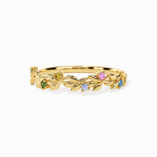 Gold Vermeil Cubic Zirconia Wildflowers Ring for Women-18