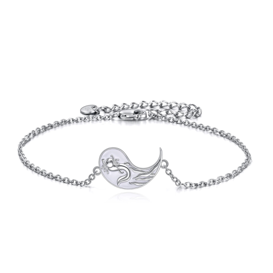 Sterling Silver Yin Yang Charm Bracelet