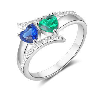 Sterling Silver Zircon Birthstone Ring-37