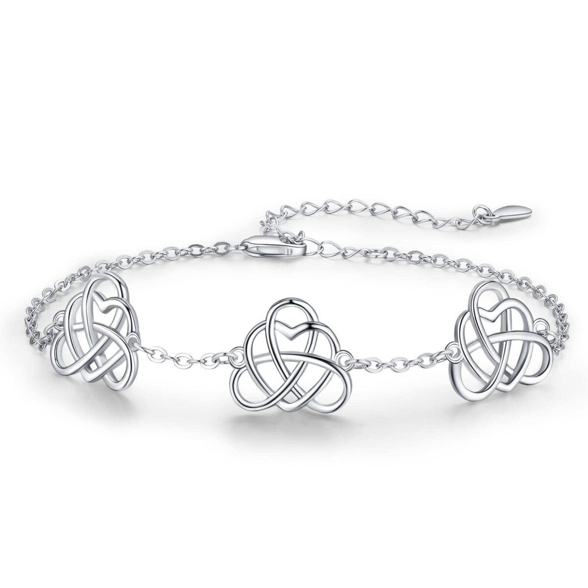 Pulsera con colgante de nudo celta de circonitas en plata de ley-1