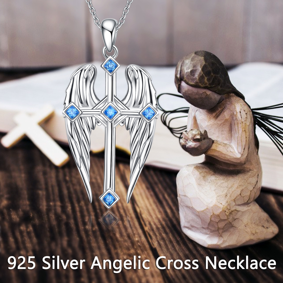 Collier en argent sterling avec pendentif croix en zircon-6