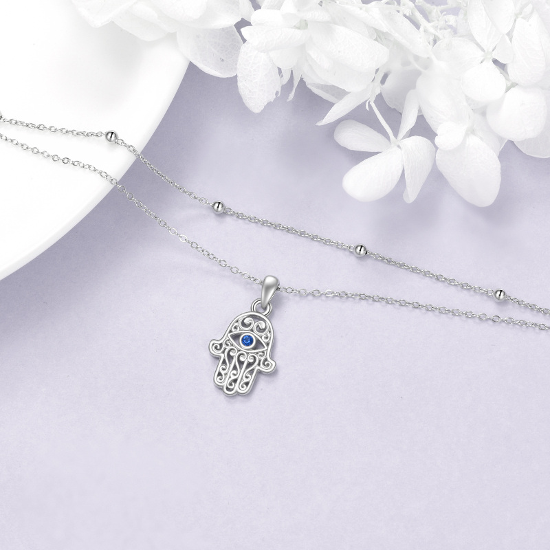 Sterling zilveren zirkoon duivelsoog gelaagde armband-3