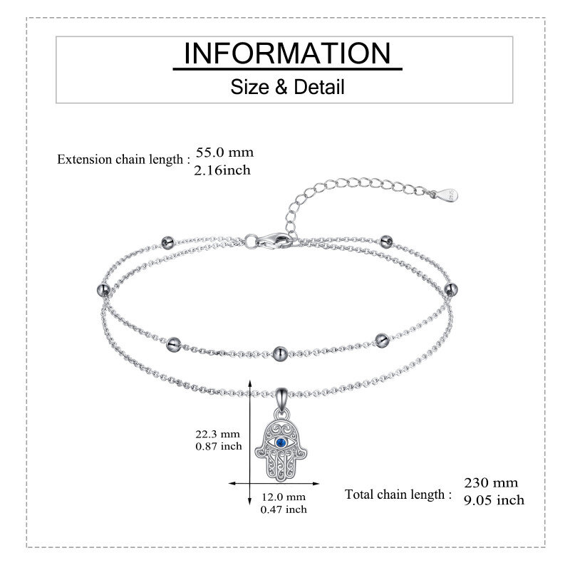 Sterling zilveren zirkoon duivelsoog gelaagde armband-5