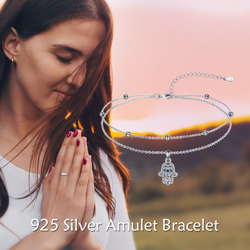 Sterling zilveren zirkoon duivelsoog gelaagde armband-6