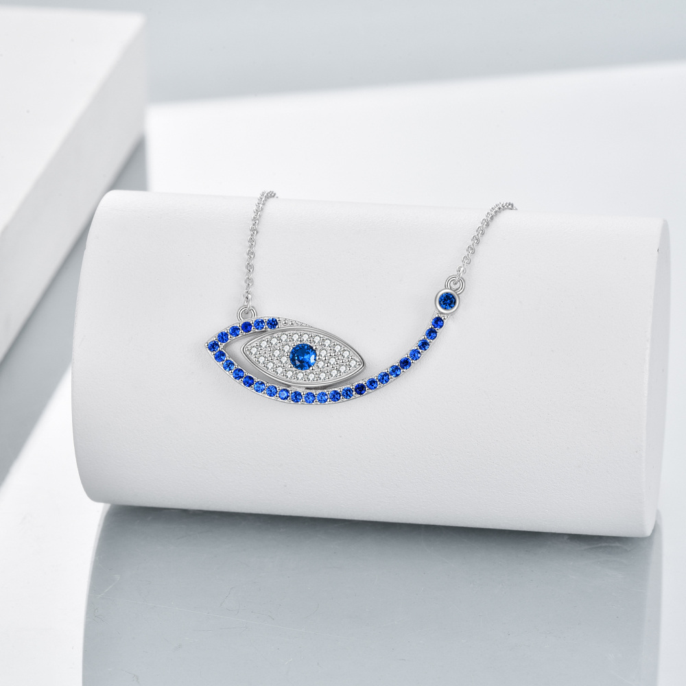 Collier pendentif œil du diable en argent sterling et zircon-4