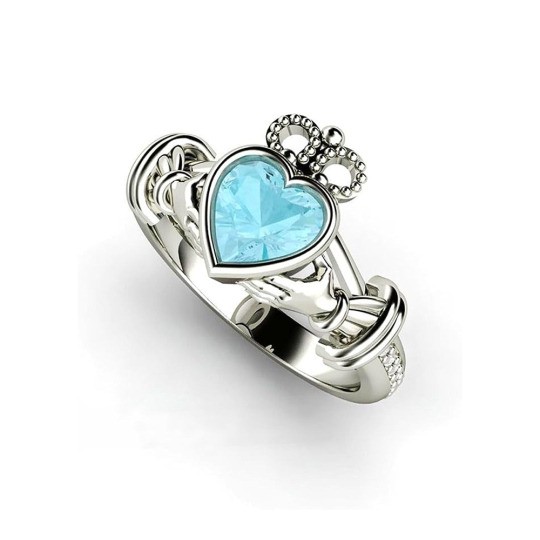 Anello con cuore di zircone in argento sterling