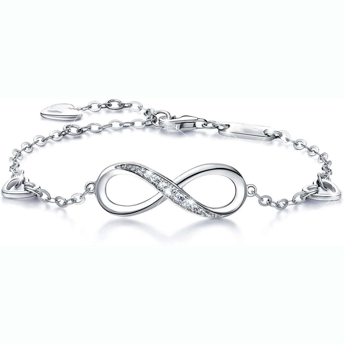 Pulsera Colgante Símbolo Infinito Circón Plata de Ley-1