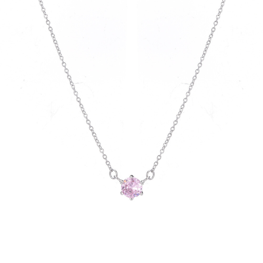 Sterling Silver Zircon October Birthstone Jewelry Set Earrings Necklace Bracelet Anklet Gifts-2