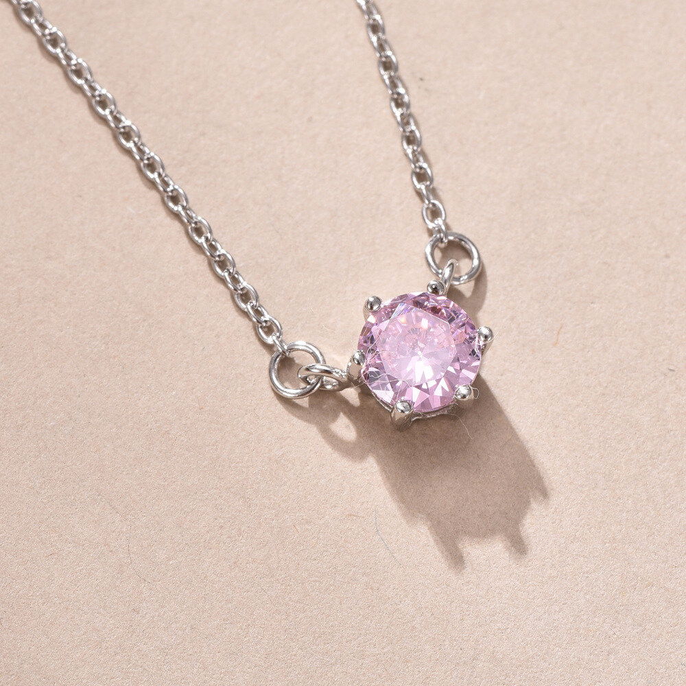 Sterling Silver Zircon October Birthstone Jewelry Set Earrings Necklace Bracelet Anklet Gifts-5