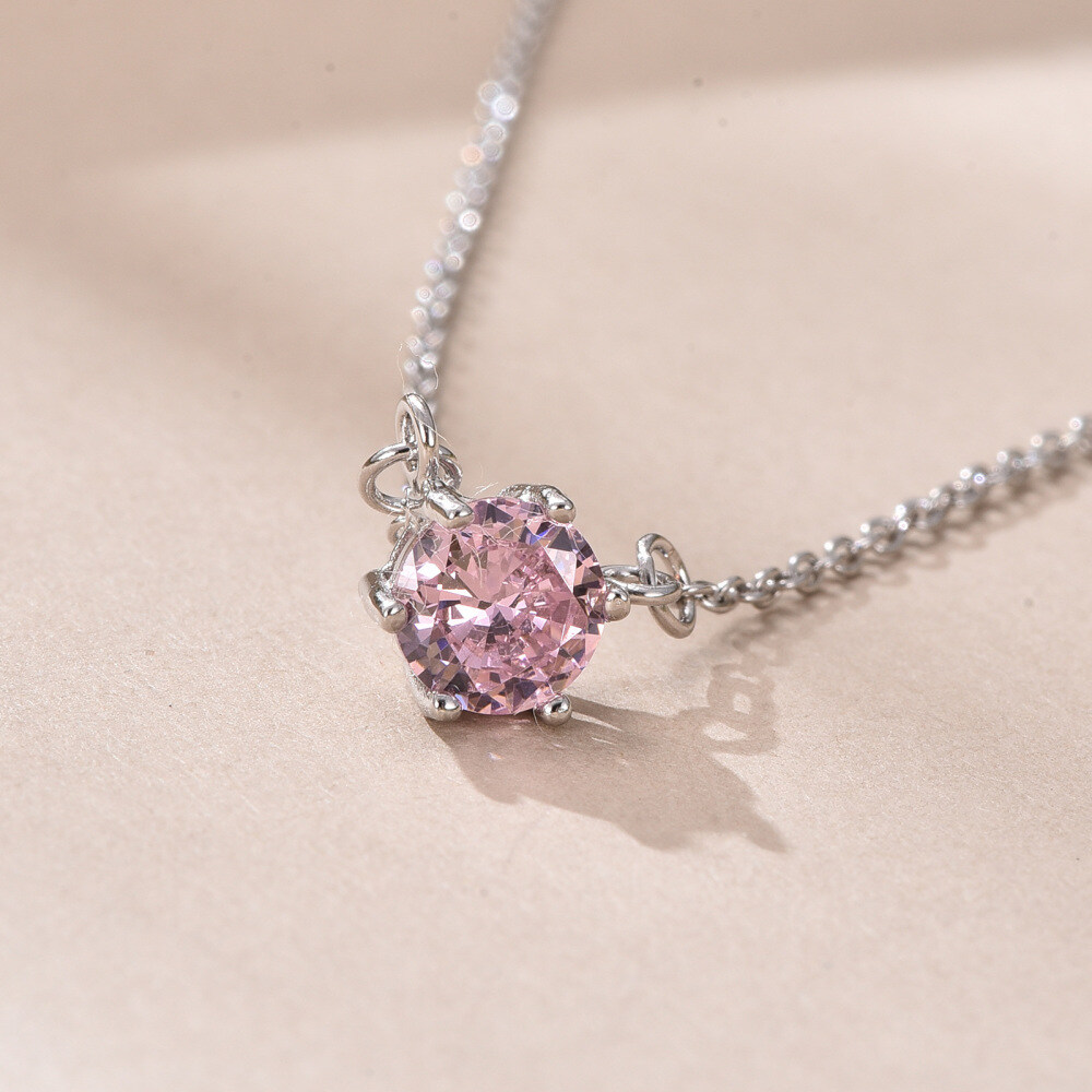 Sterling Silver Zircon October Birthstone Jewelry Set Earrings Necklace Bracelet Anklet Gifts-6