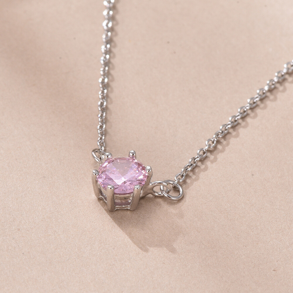 Sterling Silver Zircon October Birthstone Jewelry Set Earrings Necklace Bracelet Anklet Gifts-7