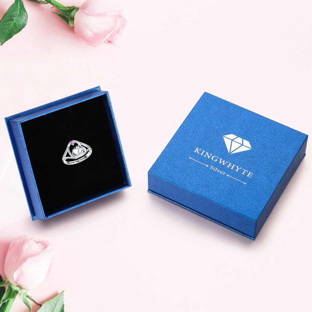 Sterling Silver Zircon Penguin Ring-7