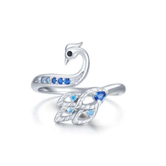 Anello aperto Phoenix in argento 925 con zircone