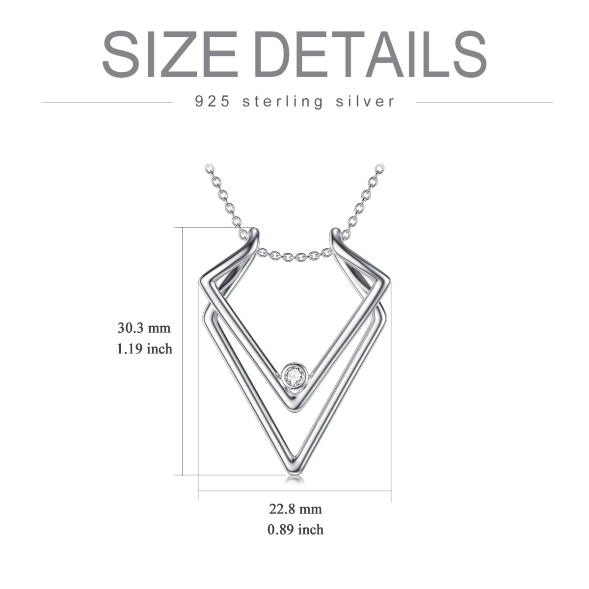 Sterling Silver Zircon Ring Holder Pendant Necklace-5