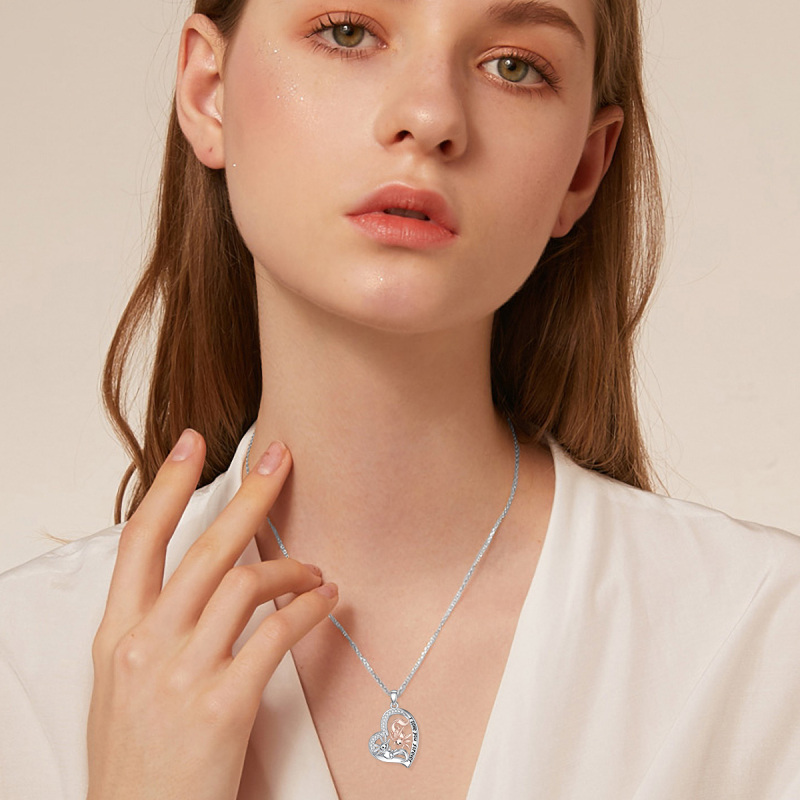 Sterling Silver Zircon Salamander Pendant Necklace-2