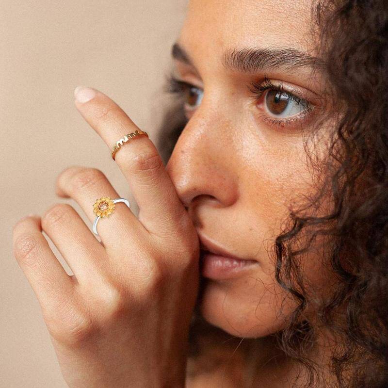 Anillo Girasol Circonio Plata de Ley-2