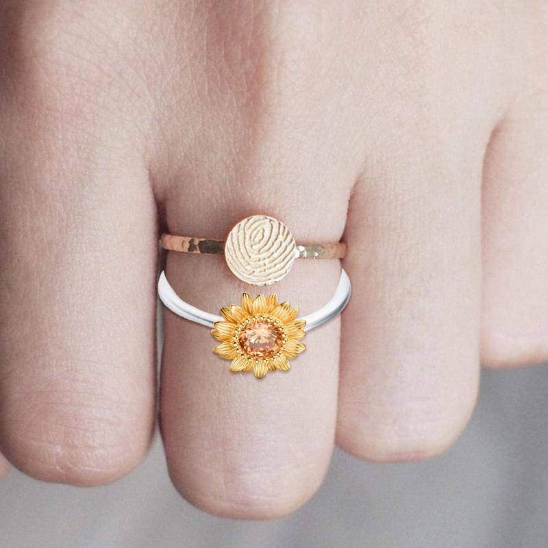 Anillo Girasol Circonio Plata de Ley-5