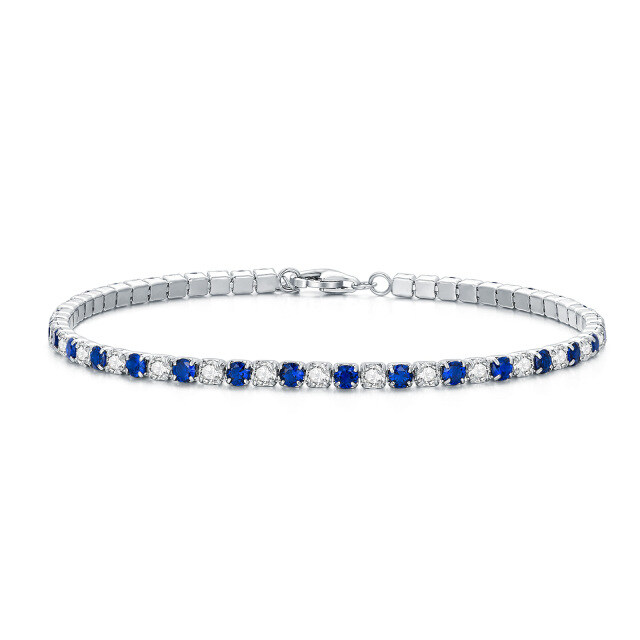 Bracciale a catena con zircone in argento sterling Regalo per lei-1