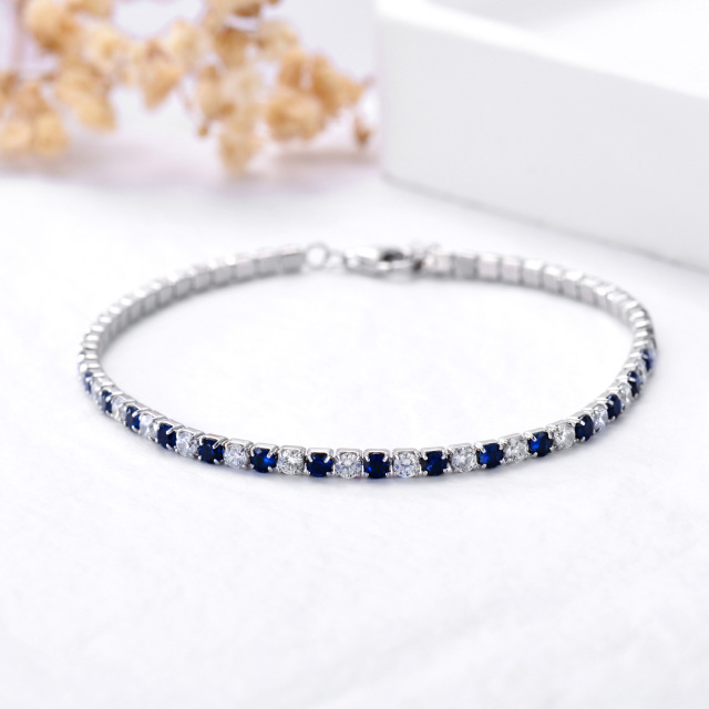 Sterling Silver Zircon Tennis Chain Bracelet Gift For Her-4