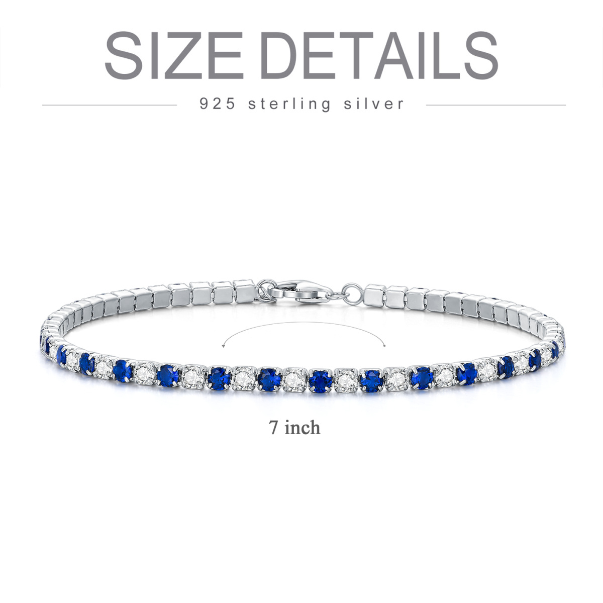 Sterling Silver Zircon Tennis Chain Bracelet Gift For Her-6