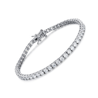 Sterling Silver Zircon Tennis Chain Bracelet For Women-2