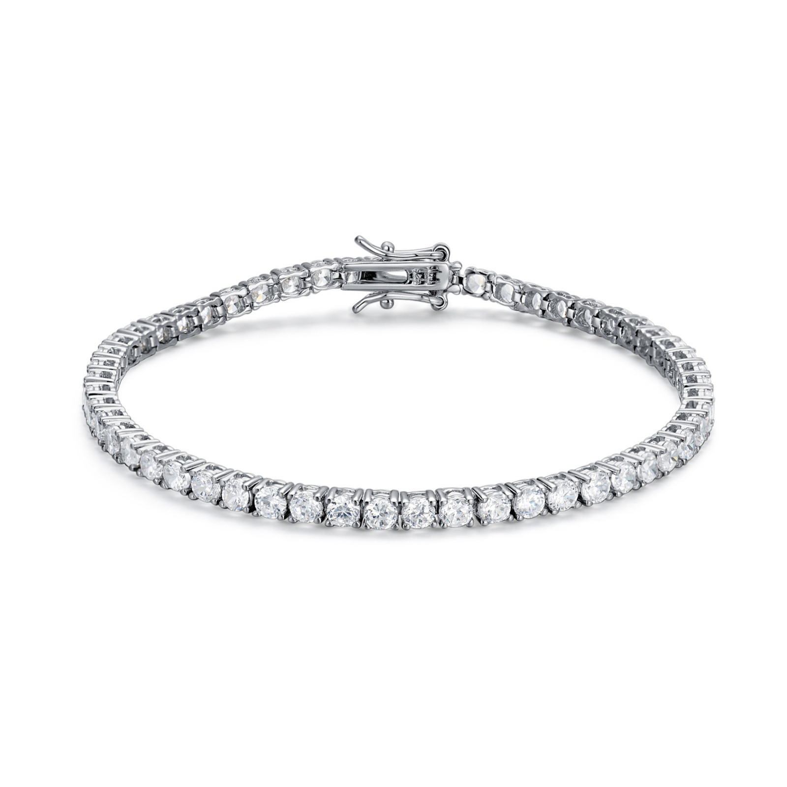 Tenniskettenarmband aus Sterlingsilber mit Zirkon für Damen