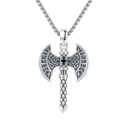 Sterling zilveren zirkoon Viking Rune hanger ketting voor mannen