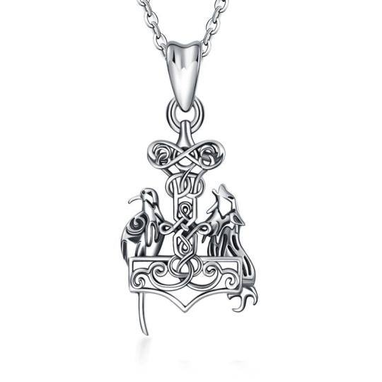 Collier avec pendentif marteau de Thor en argent sterling