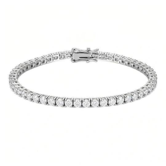 Sterling Silver 3.0mm Round Cut Moissanite Tennis Bracelet 6 to 7.5 Inches