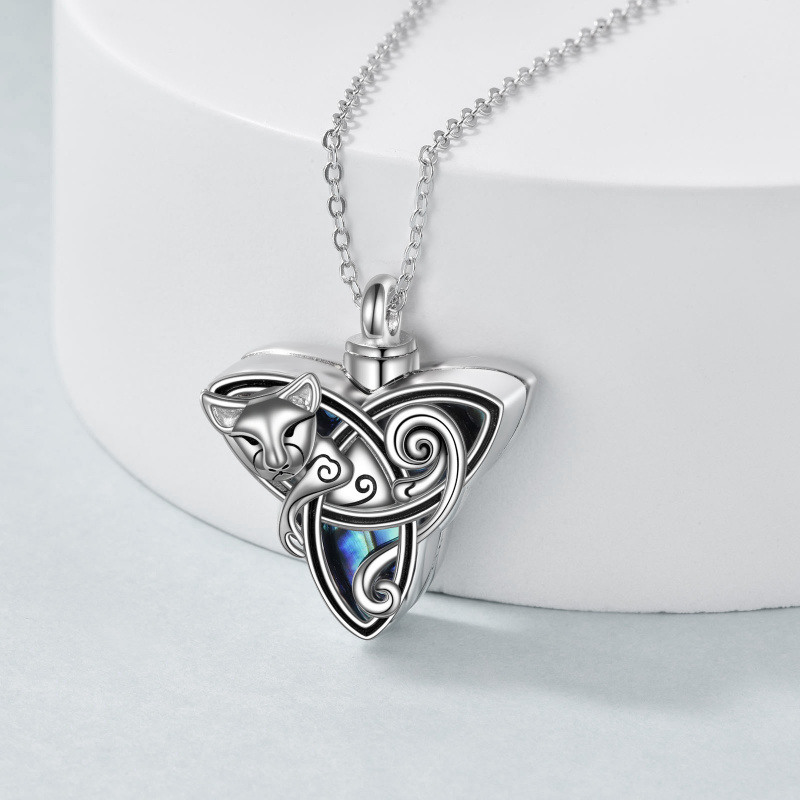 Collar de plata de ley Abalone Shellfish Cat Urn-3