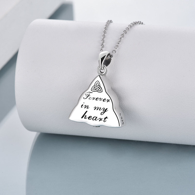 Collar de urna de plata de ley con nudo celta de concha de abulón para cenizas para mujeres y hombres-3