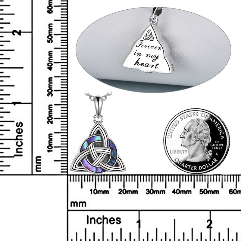 Collar de urna de plata de ley con nudo celta de concha de abulón para cenizas para mujeres y hombres-5
