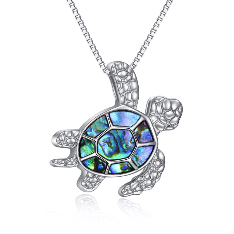 Collar de plata de ley Abalone Shellfish Sea Turtle Urn-8