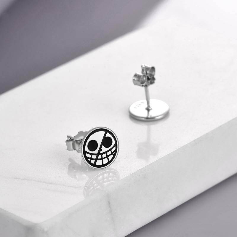 Pendientes de anime en plata de ley para mujeres y hombres-4