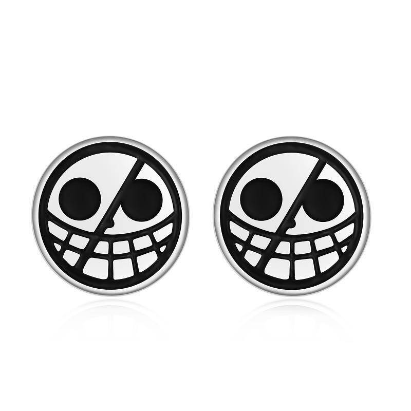 Pendientes de anime en plata de ley para mujeres y hombres-1