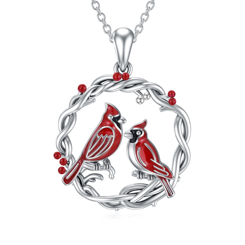 Sterling Silver Cardinal Pendant Necklace-9