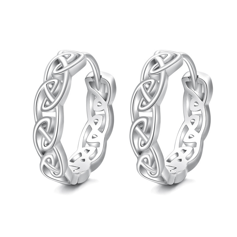 Boucles d'oreilles en argent sterling avec nœud celtique-17