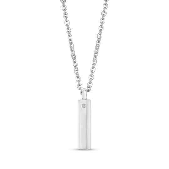 Halskette aus Sterlingsilber mit rundem Zirkonia, personalisierbar mit Gravur, zur Aufbewahrung von Asche