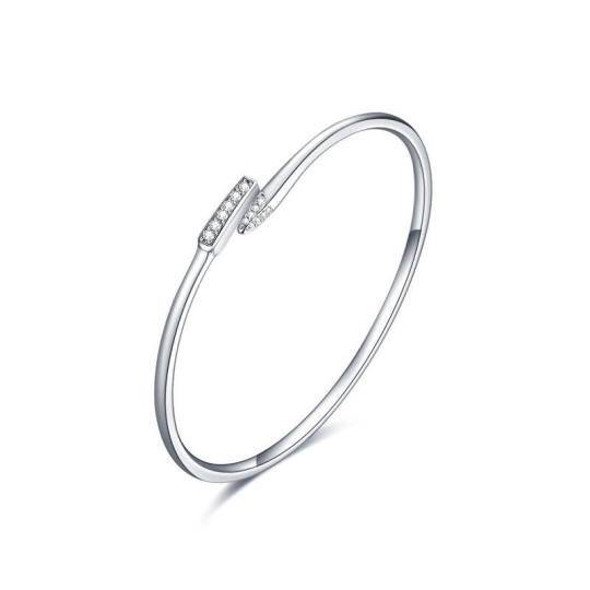 Sterling zilveren rond gevormde cubic zirkonia armband