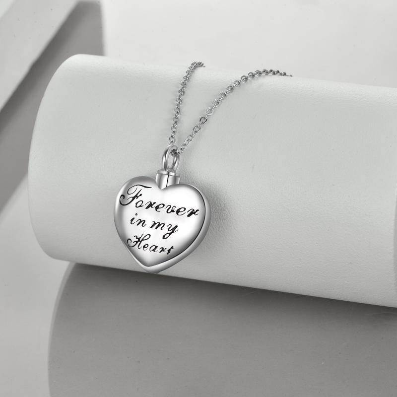 Collar con urna de plata de ley con alas de ángel, corazón y cruz para cenizas, recuerdo conmemorativo, joyería de cremación.-3
