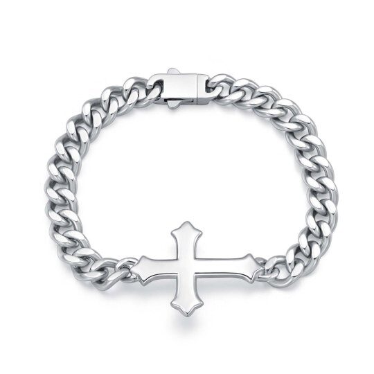 Armband mit Kreuzanhänger aus Sterlingsilber für Herren