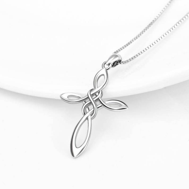 Collar con Cruz de Plata de Ley y Símbolo del Infinito-4