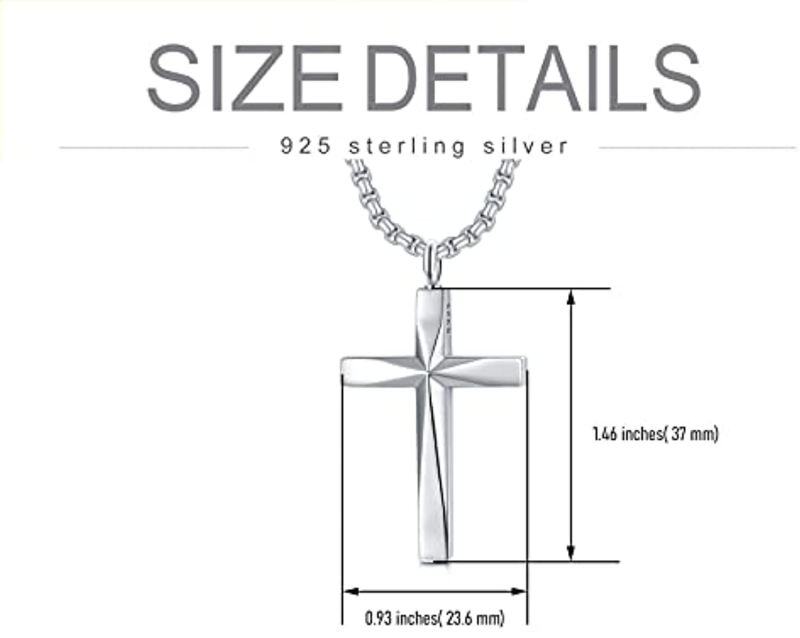 Cruz de plata de ley y collar urna símbolo de infinito con la palabra grabada-7